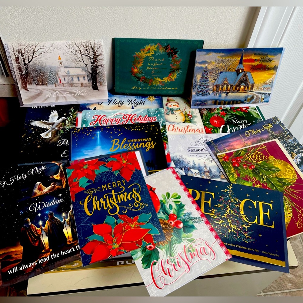 ☘️ 18 NEW Large thick mix designs Christmas cards n matched Eps Scripture quotes